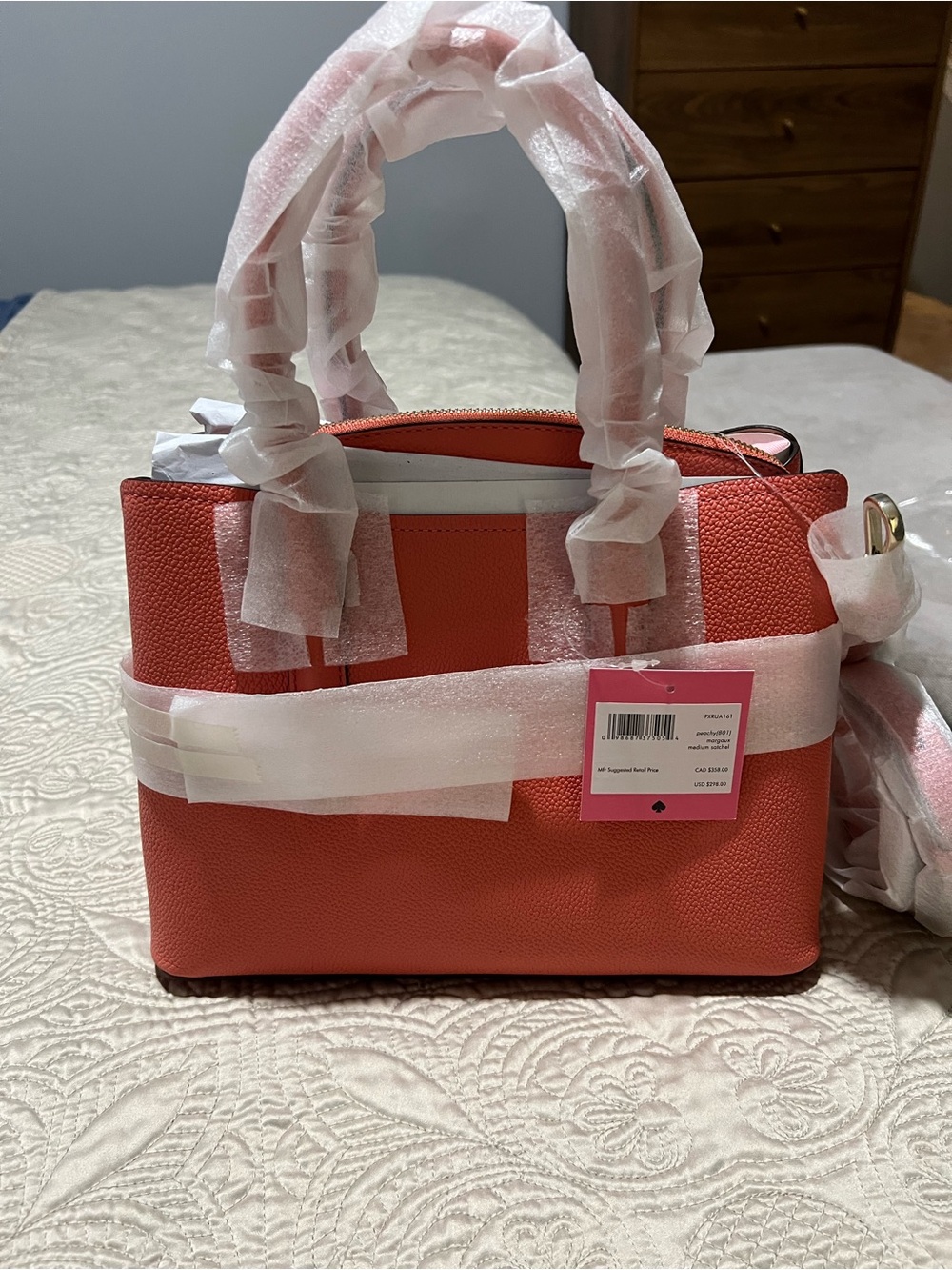Kate Spade New York Medium Satchel NWT | Peachy Pink Leather Crossbody Bag